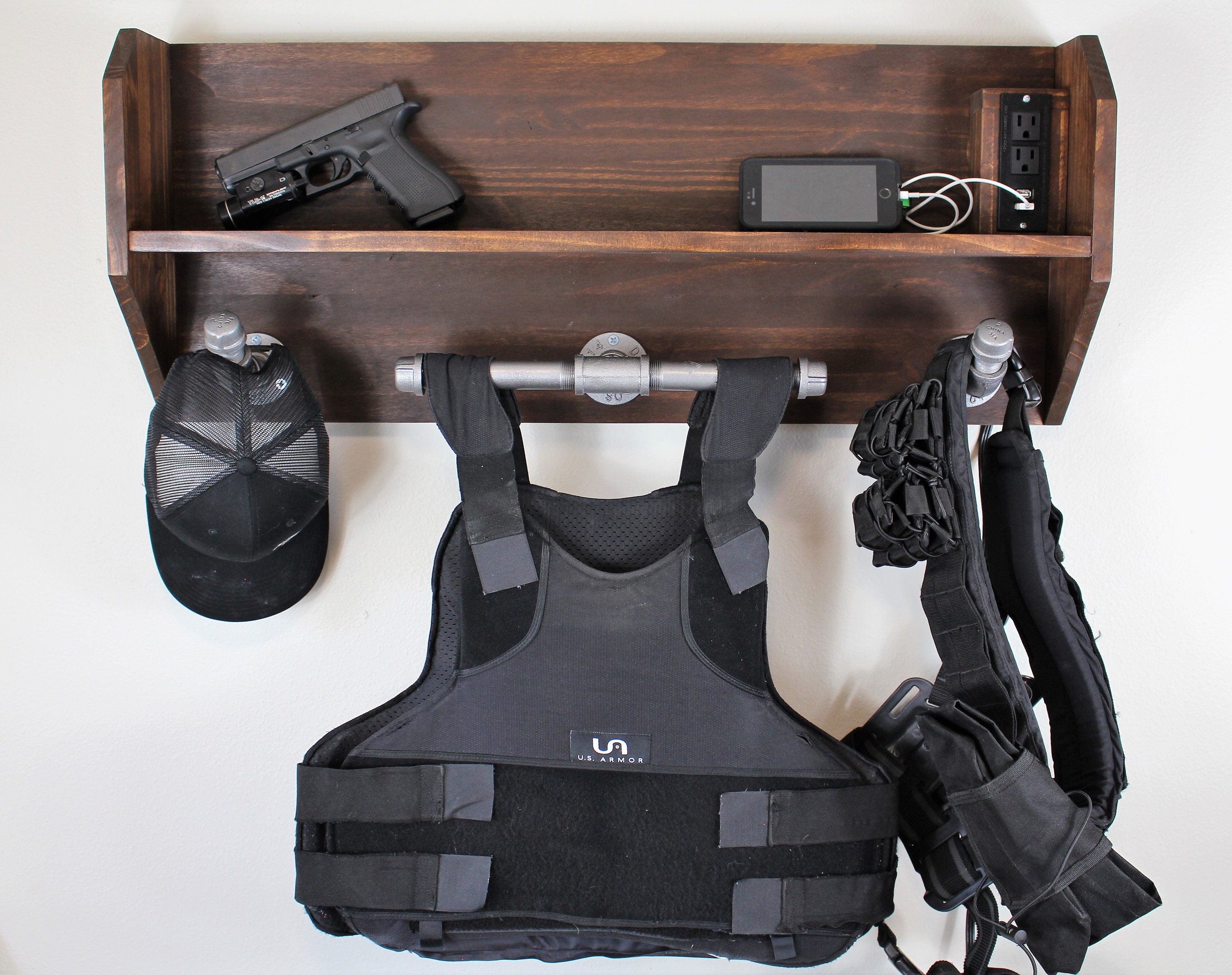 Large Duty and Tactical Gear Rack Double Belt Hanger with ...