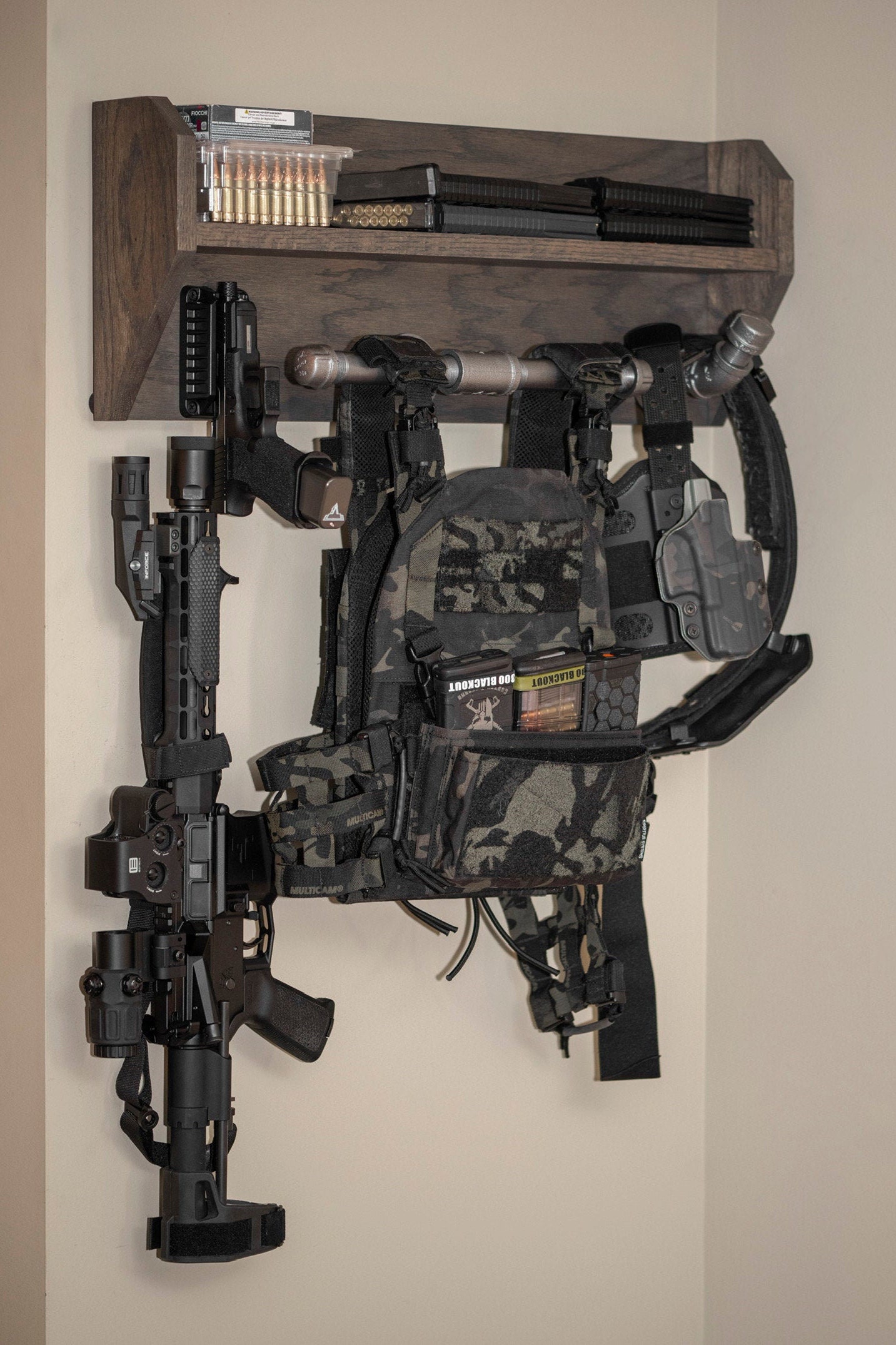 Wall Mounted Duty and Tactical Gear Rack Small 