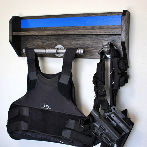 Wall Mounted Duty and Tactical Gear Rack Thin Blue Line | Etsy