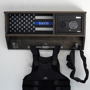 Police Duty Gear Rack - Vest Holder - Thin Blue Line Warrior Rack ...