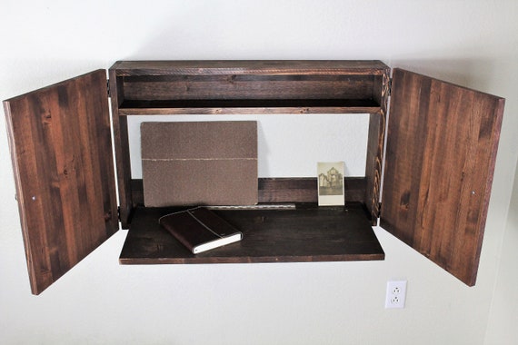 Fold Down Writing Desk Cabinet Etsy