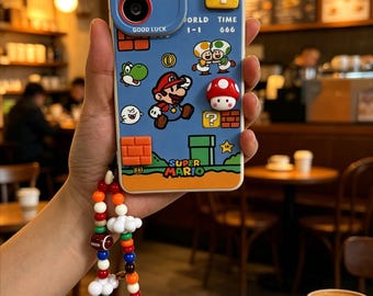 for Samsung Galaxy S26 Ultra S25 S24 Plus S23 S22 Funny 3D Mario Phone Case with Mirror Stand and Charm Shockproof Back Cover