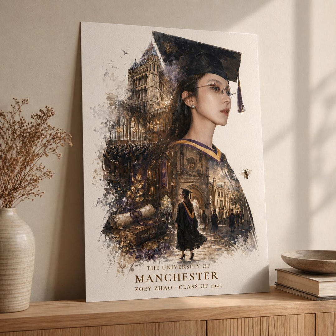 Personalized Graduation Portrait From Photo, Custom Graduate Gifts ...