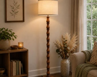 Luminária de chão moderna em metal com cúpula de linho | Luminária de chão em metal | Luminária com cúpula de linho | Luminária de chão moderna | Luminária de chão de canto | Luminária de chão vintage