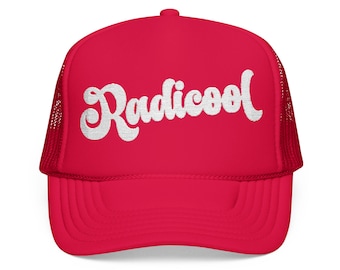 Radicool | Embroidered Trucker Hat | Funny Political Statement Cap | Liberal Women's Apparel | Retro Activism Headwear | Leftist Gift