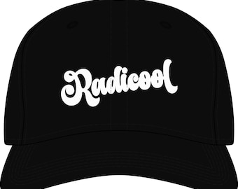 Radicool | Embroidered Icon Hat | Political Statement Cap | Liberal Women's Apparel | Retro Activism Headwear | Leftist Gift