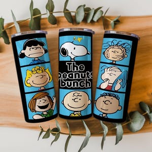 Diseño PNG para vaso térmico de 20 oz con temática de amigos de dibujos animados / Diseño de sublimación de perro blanco / Descarga digital imagen 8