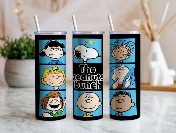 Cartoon Friends 20oz Tumbler Wrap PNG | White Dog Sublimation Design | Digital Download