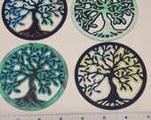 4 Beautiful hand painted tree of life die cuts card toppers card making embellishments scrapbooking decoupage