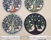 4 Beautiful hand painted tree of life die cuts card toppers card making embellishments scrapbooking decoupage