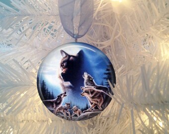 Wolf Howling Spirit #8 Christmas Tree Ornament