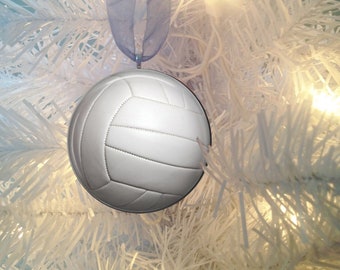 Volleyball Christmas Tree Ornament Flat Metal Back
