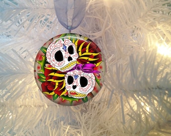 Sugar Skulls #1 Day of the Dead  Christmas Tree Ornament