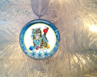 Christmas Kitties #2 Cats Christmas Tree Ornament