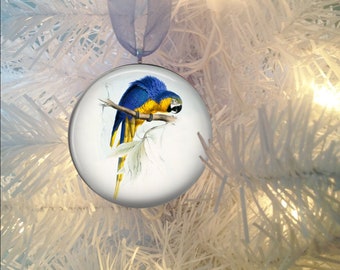 Blue Macaw Bird #1 Christmas Tree Ornament