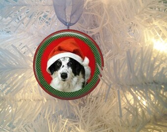 Christmas Dog Santa Hat #1 Christmas Tree Ornament