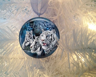 White Tigers #8  Christmas Tree Ornament