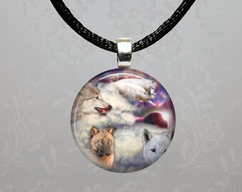 Interchangeable Magnetic Wolf Running #7 Pendant Necklace