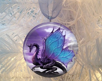 Dragon #6 Purple  Christmas Tree Ornament