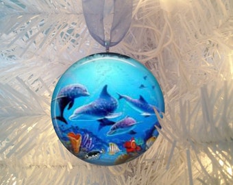 Dolphins #5 Sealife Christmas Tree Ornament