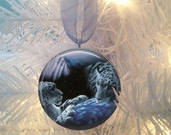 Snow Leopards #2 Christmas Tree Ornament