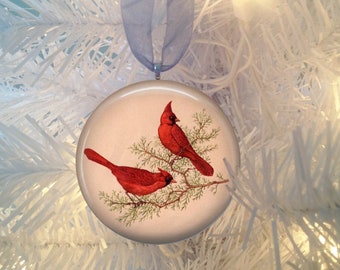 Red Cardinal Bird #7 Christmas Tree Ornament