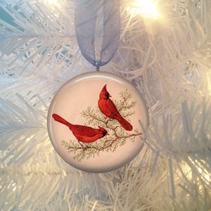 Red Cardinal Bird #7 Christmas Tree Ornament