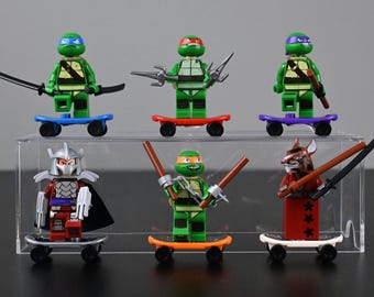 Moc Leonardo, Raphael, Donatello, Michelangelo, Splinter, Shredder Minifigure 6-Pack! TMNT Gift LEGO-Compatible