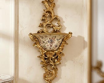 Vintage Baroque Wall Decor | Retro Floral Wall Sconce | Luxury Wall Decor | Rococo Style | Antique Wall Decor