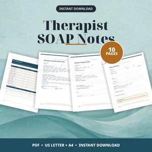 Therapist SOAP Notes Template, Counseling Session Forms (PDF + Word)