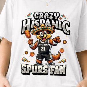 Crazy Hispanic Spurs Fan Png, San Antonio Basketball Coyote Clothing, Spurs Game Day Apparel