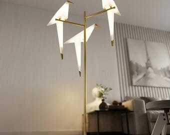 Luxury Standing Lamp | Elegant Ambient Lighting | Decorative Bird Design | Warm Ambient Light | Contemporary Living Room Decor