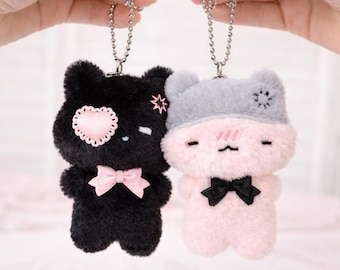 Portachiavi di peluche a forma di gatto Kawaii – Morbido ciondolo per borsa a forma di gattino dei cartoni animati, portachiavi a forma di animale