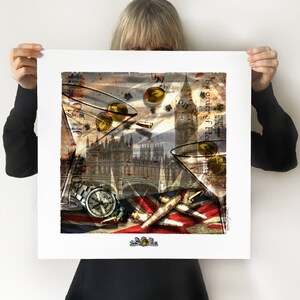 007 Bond inspired London MI6, Martini Fine Art Print, Rolex Thames Bullets Fine Art Print 2 Sizes image 2