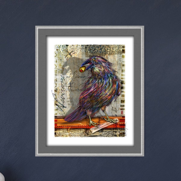 Stolen Olive Nevermore Raven fine art print for Edgar Alan Poe fans