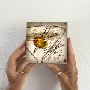 007 inspired Vesper Martini 5x5 art tile image 3