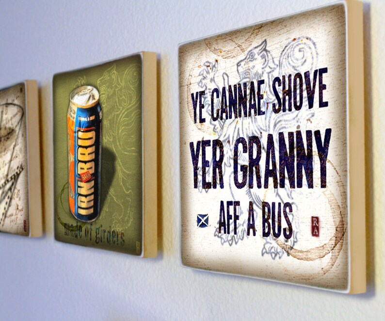 Scottish travel song 5 x 5 Art Block Wall Tile Ye Cannae Shove Yer Granny Aff a Bus image 5