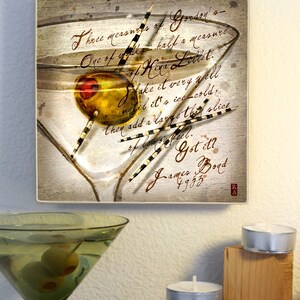 007 inspired Vesper Martini 5x5 art tile image 5