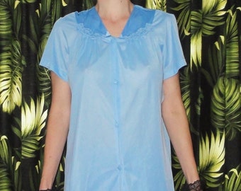 Vintage Blue Exquisite Form Pajama Top & Pants Set S w/ tags sleepwear retro pajamas