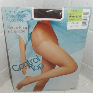 Vintage JC Penney Super Shaper Taupe Pantihose size Average nylon