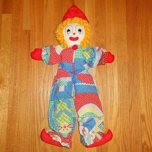Vintage Handmade Patchwork Large Clown Doll plush
