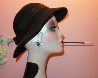 Vintage Ivory Sun Hat pinup retro rockabilly flapper gatsby derby beach