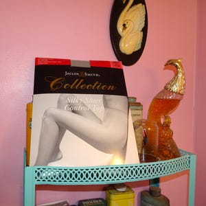 Vintage Jaclyn Smith Collection Silky Sheer Control Top Grey Pantyhose size C