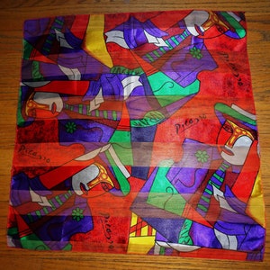 Vintage Colorful Picasso Scarf Abstract art