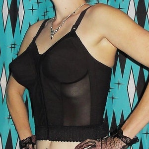 Vintage Black Exquisite Form Bullet Bra 46 D pin up clothing girl retro pointy Vintage Black Exquisite Form Bullet Bra 46 D pin up clothing girl retro pointy