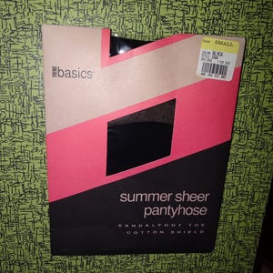 Vintage Trend Basics Black Summer Sheer Pantyhose size Small nylons