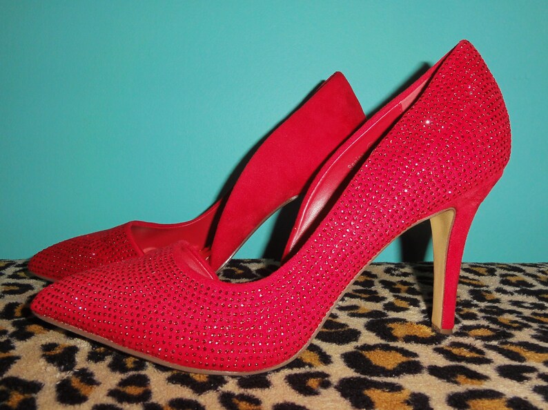 ruby red high heel shoes