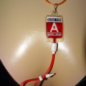 Vintage Blood Bag Vampire Necklace goth