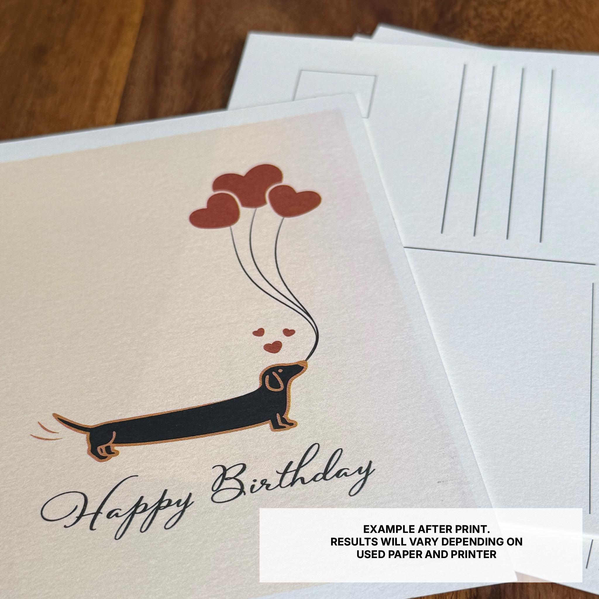 Dachshund Birthday Card Printable | Cute Sausage Dog Card | Dog Lover ...