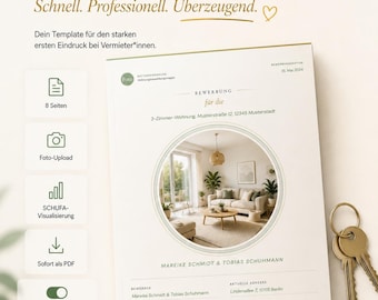 Plantilla de solicitud de apartamento | PDF rellenable | Formulario de autodeclaración del inquilino | Portafolio de solicitud de apartamento | Descarga instantánea | Personalizable